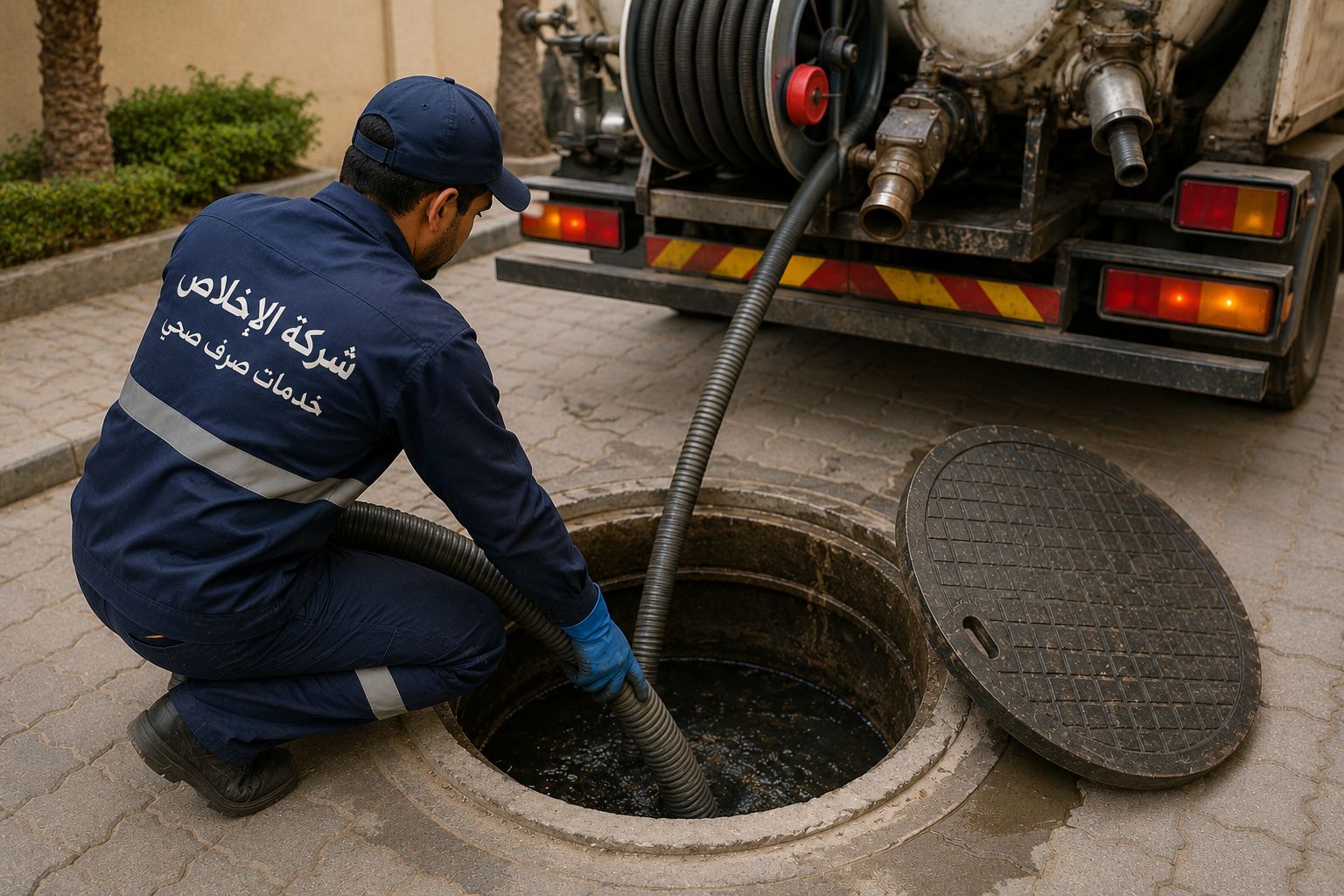 تنظيف شامل للبيارات وغرف التفتيش
